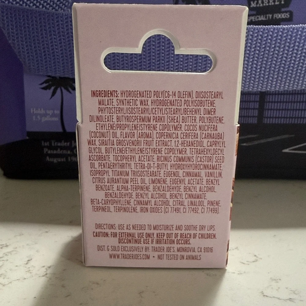 Trader Joe's Bundle - Purple Mini Insulated Lunch Bag with Hand Cream & Lip Mask - Picture 9 of 9